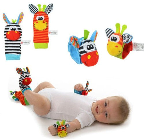 Animal Socks Baby Rattles Toys