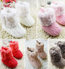 Infants Crochet Knit Fleece Boots